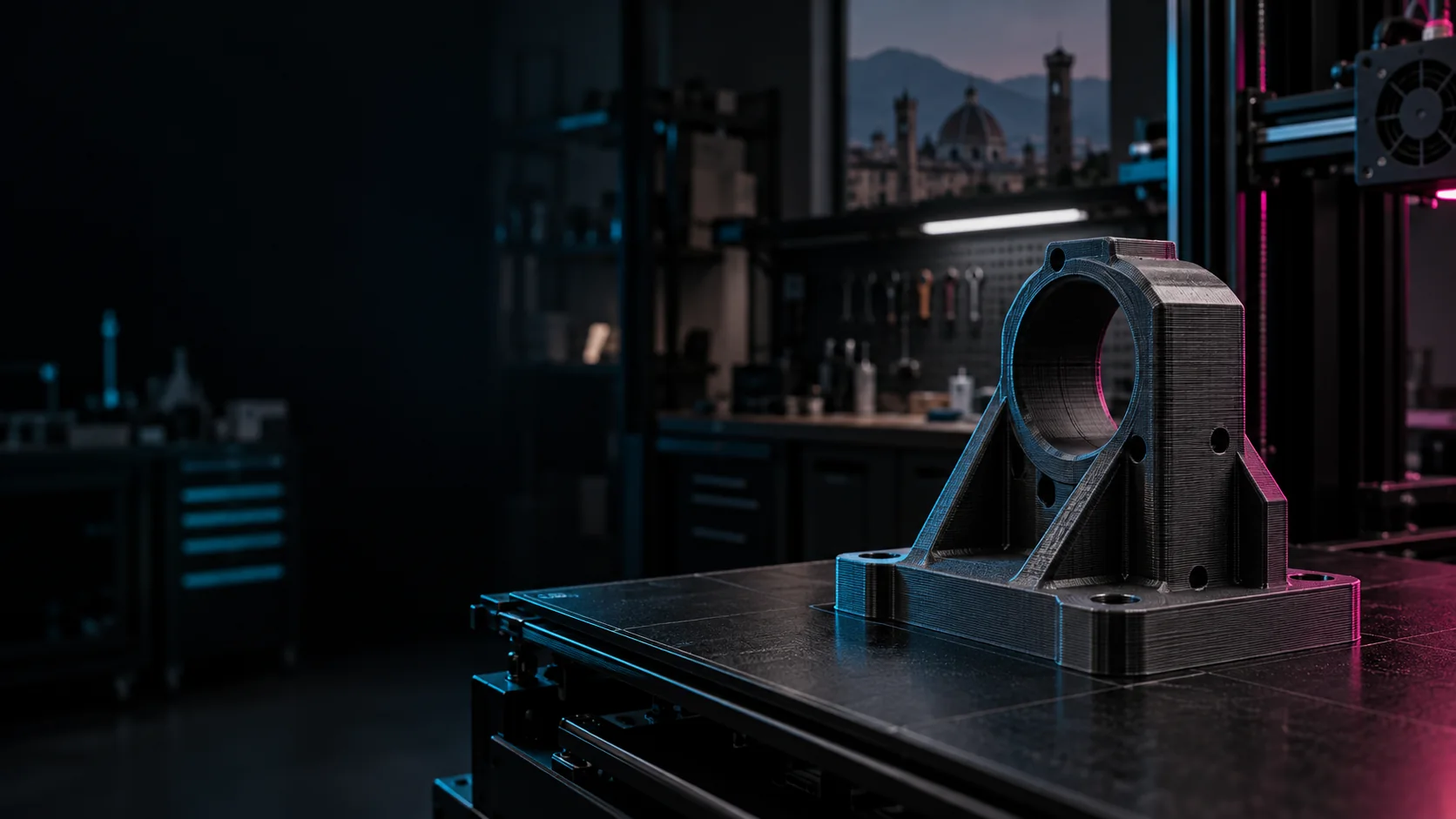 Componente tecnico realizzato con stampa 3D FDM